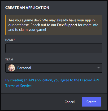 The new application form filled in.